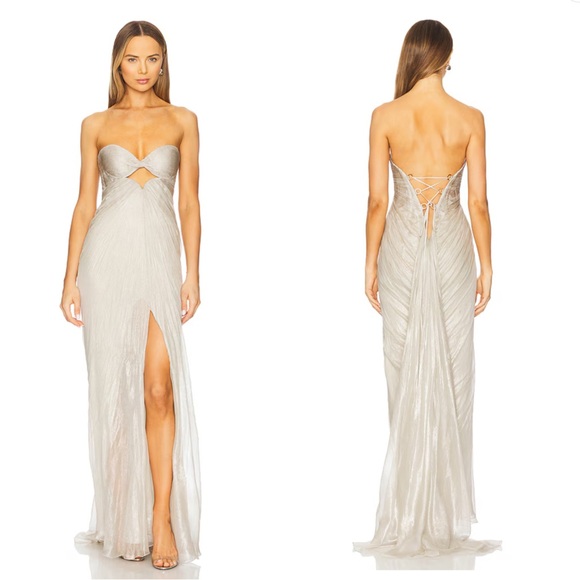 Maria Lucia Hohan Dresses & Skirts - Maria Lucia Hohan Quiana Strapless Silk Maxi Gown in New Opal 38 (US 6)